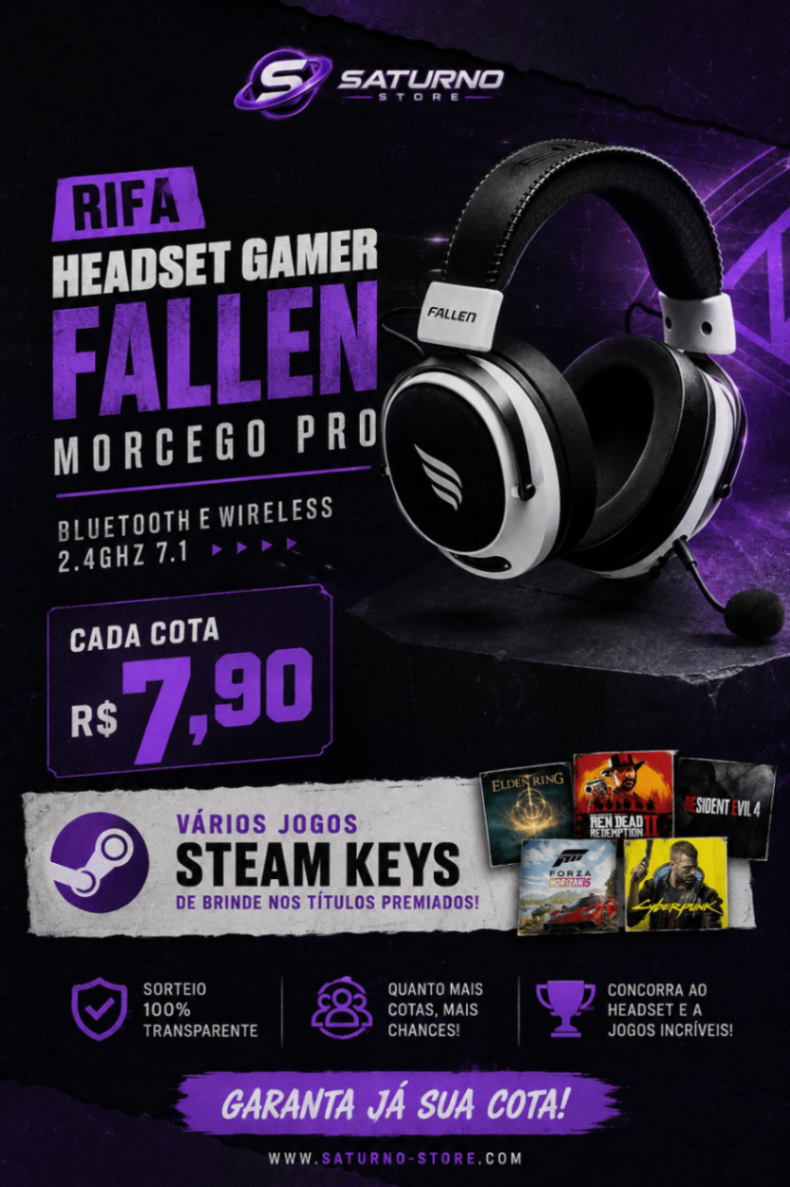 Headset Fallen Morcego Pro 2.4G Branco